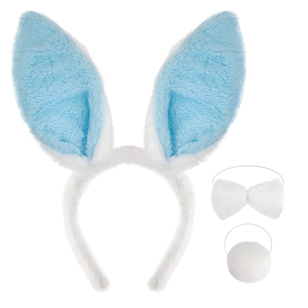 2767 Bunny Ears, 3 Pcs Bunny Costume Set Rabbit Ears With Bow